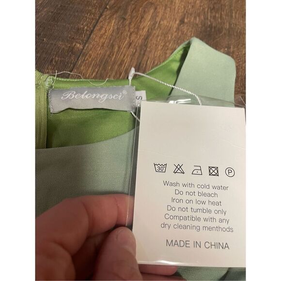 Belongsci Small Mint Green Cut our Sides Cocktail Dress New - Picture 3 of 7